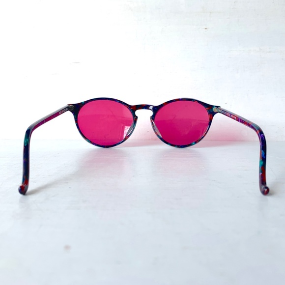 Anglo American Eyewear Jade Red Multi Mosaic Round Eyeglasses Mod 245 MMM 1990's - Picture 9 of 14